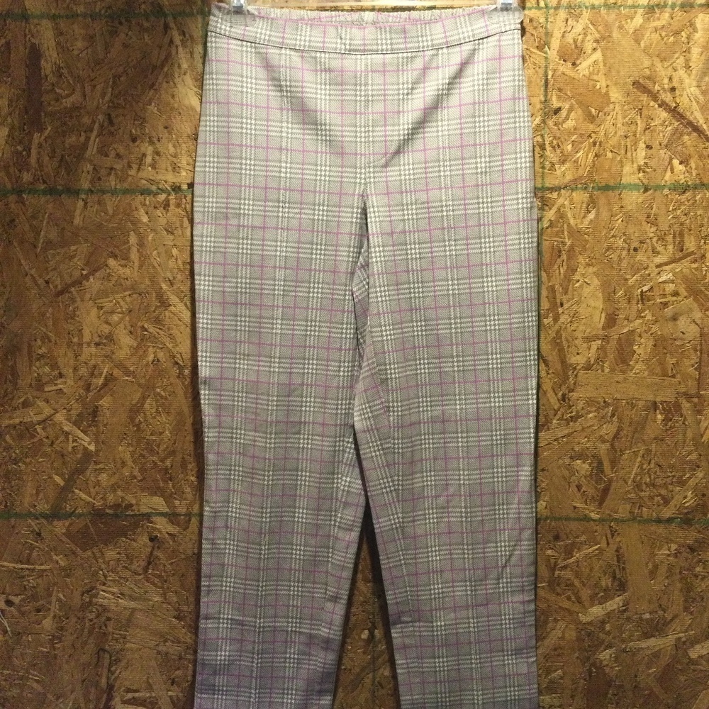 Isaac Mizrahi  live! Plaid Pants Pink and Gray size 6
